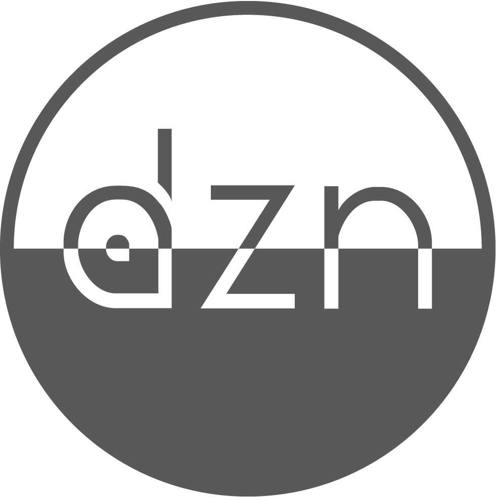 Dotdzn logo — minimalist black and white circle with modern lowercase typography